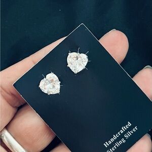 Heart-Shaped Sterling Silver Earrings